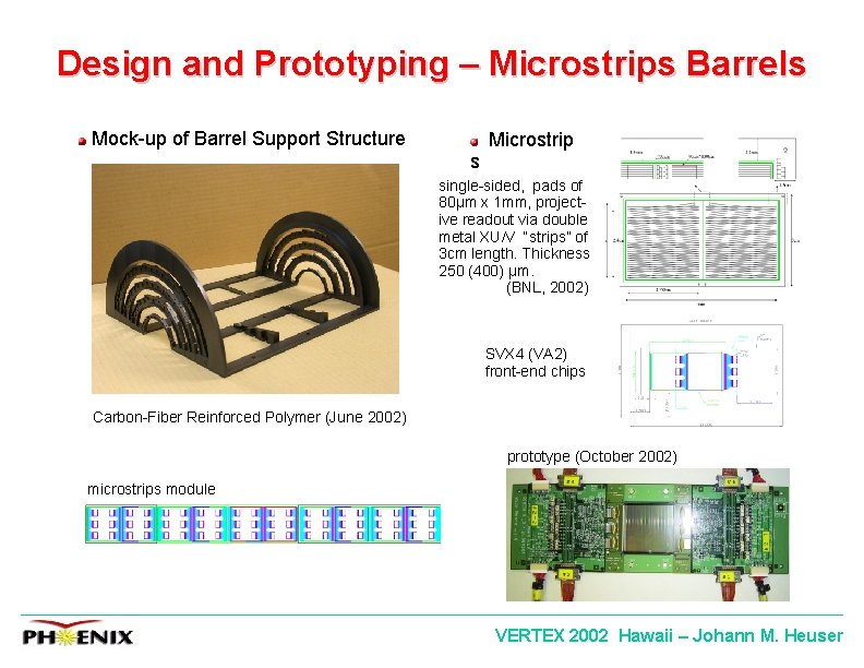 Design and Prototyping – Microstrips Barrels Mock-up of Barrel Support Structure Microstrip s single-sided,