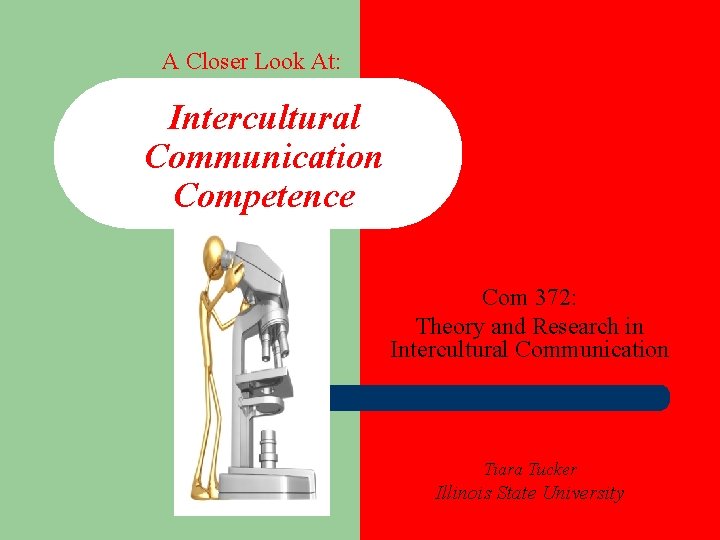 A Closer Look At: Intercultural Communication Competence Com 372: Theory and Research in Intercultural