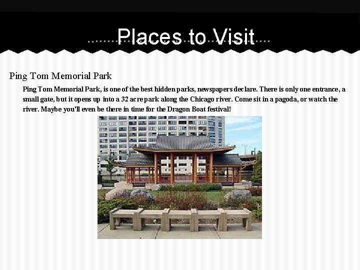 Places to Visit Ping Tom Memorial Park, is one of the best hidden parks,
