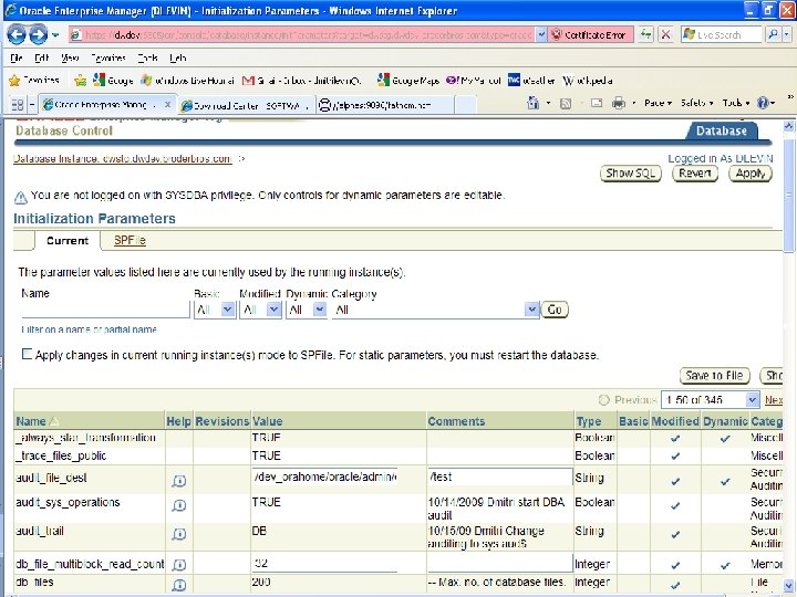 OEM parameters PUG Challenge Americas 065 Progress and Oracle 17 