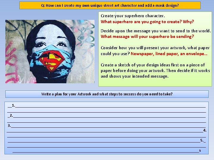 Q: How can I create my own unique street art character and add a