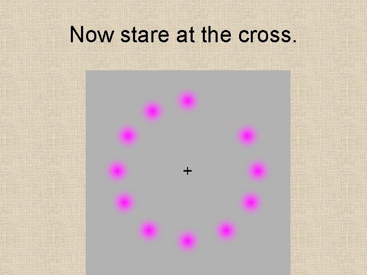 Now stare at the cross. 