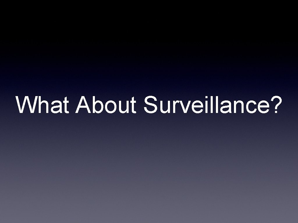 What About Surveillance? 