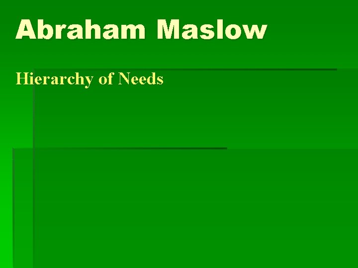 Abraham Maslow Hierarchy of Needs 