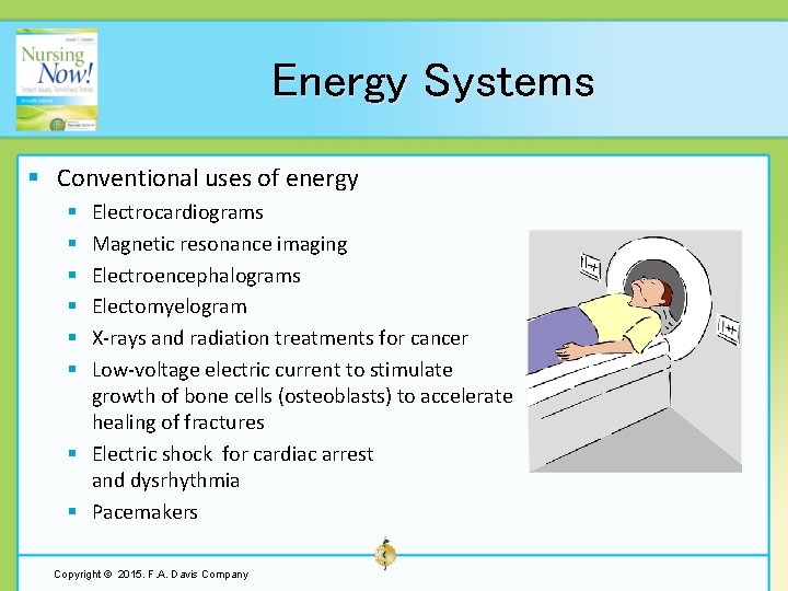 Energy Systems § Conventional uses of energy Electrocardiograms Magnetic resonance imaging Electroencephalograms Electomyelogram X-rays