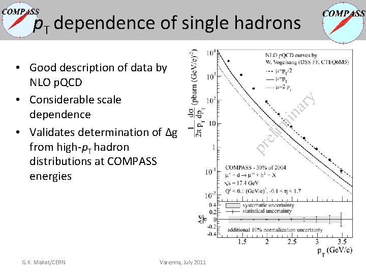 p. T dependence of single hadrons • Good description of data by NLO p. p. T dependence of single hadrons • Good description of data by NLO p.
