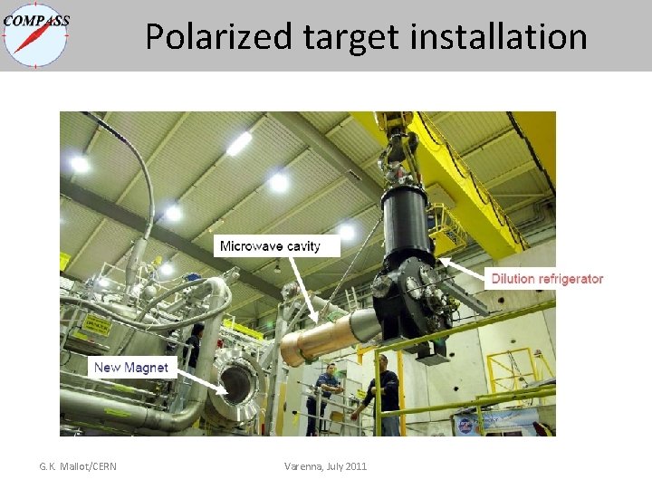 Polarized target installation G. K. Mallot/CERN Varenna, July 2011 Polarized target installation G. K. Mallot/CERN Varenna, July 2011