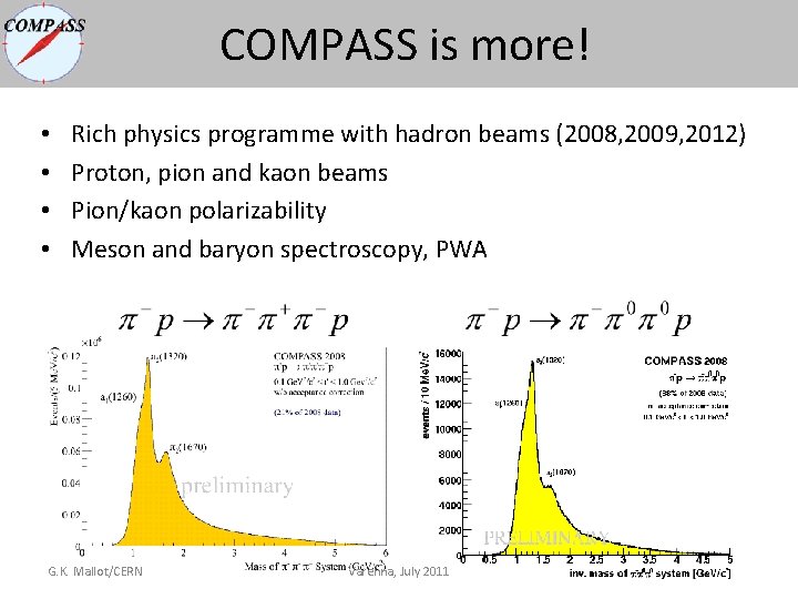COMPASS is more! • • Rich physics programme with hadron beams (2008, 2009, 2012) COMPASS is more! • • Rich physics programme with hadron beams (2008, 2009, 2012)