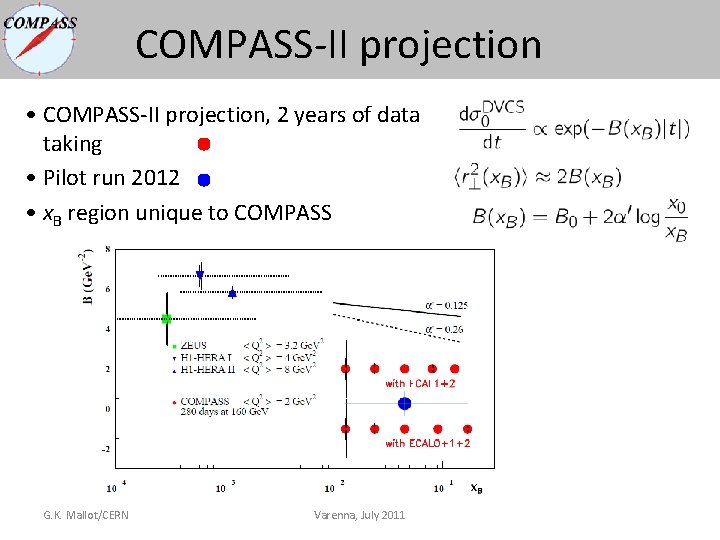COMPASS-II projection • COMPASS-II projection, 2 years of data taking • Pilot run 2012 COMPASS-II projection • COMPASS-II projection, 2 years of data taking • Pilot run 2012