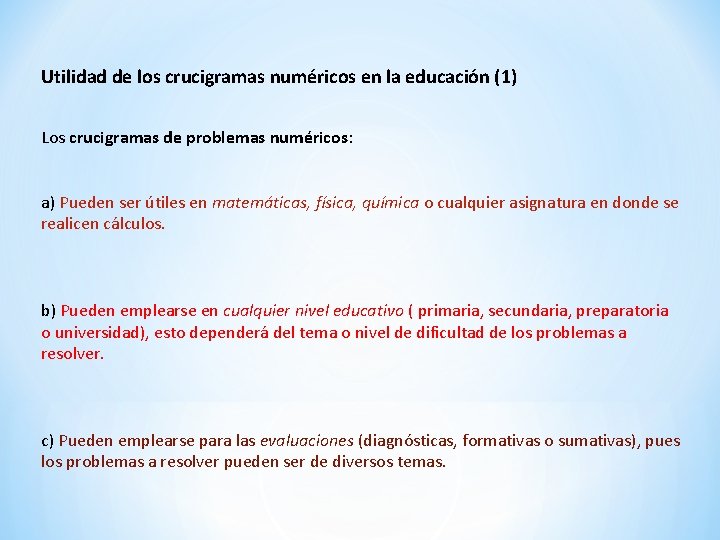 Utilidad de los crucigramas numéricos en la educación (1) Los crucigramas de problemas numéricos: