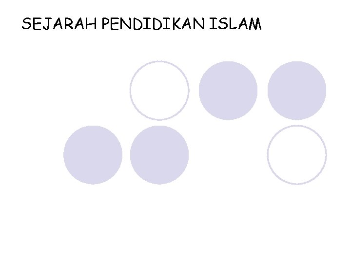 SEJARAH PENDIDIKAN ISLAM 