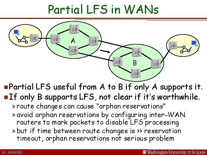 Partial LFS in WANs A B n Partial LFS useful from A to B