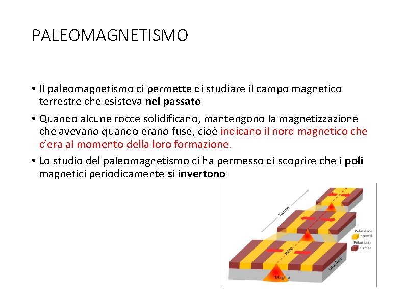 PALEOMAGNETISMO • Il paleomagnetismo ci permette di studiare il campo magnetico terrestre che esisteva