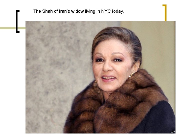 The Shah of Iran’s widow living in NYC today. 