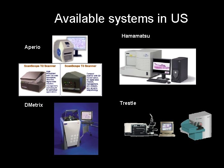 Available systems in US Hamamatsu Aperio DMetrix Trestle 