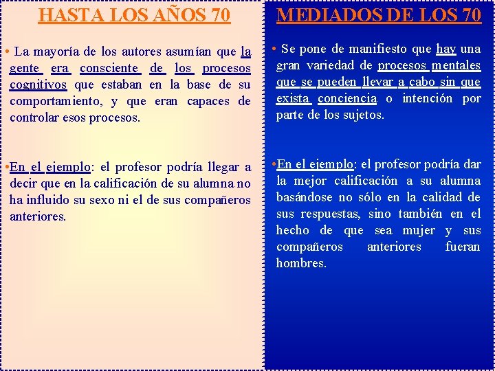 HASTA LOS AÑOS 70 MEDIADOS DE LOS 70 • La mayoría de los autores