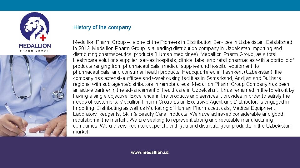 History of the company Medallion Pharm Group – Is one of the Pioneers in