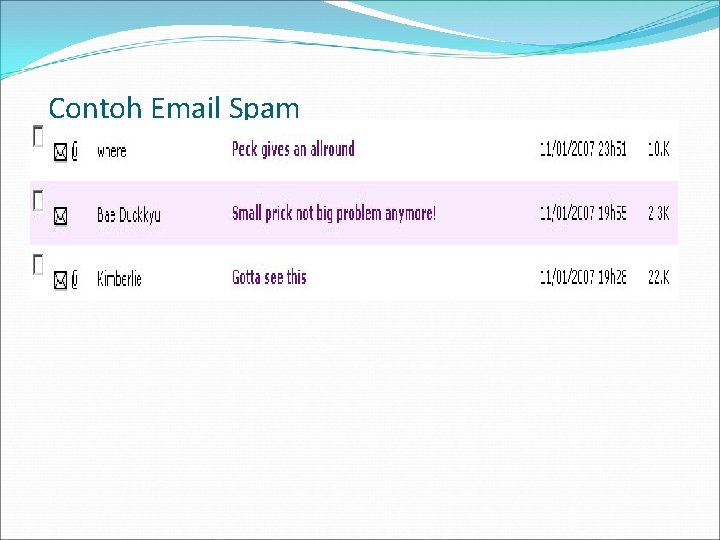 Contoh Email Spam 
