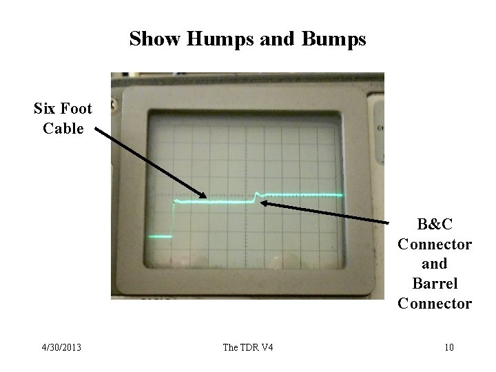 Show Humps and Bumps Six Foot Cable B&C Connector and Barrel Connector 4/30/2013 The