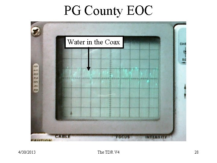 PG County EOC Water in the Coax 4/30/2013 The TDR V 4 28 