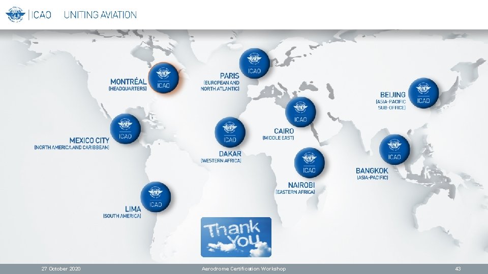 27 October 2020 Aerodrome Certification Workshop 43 