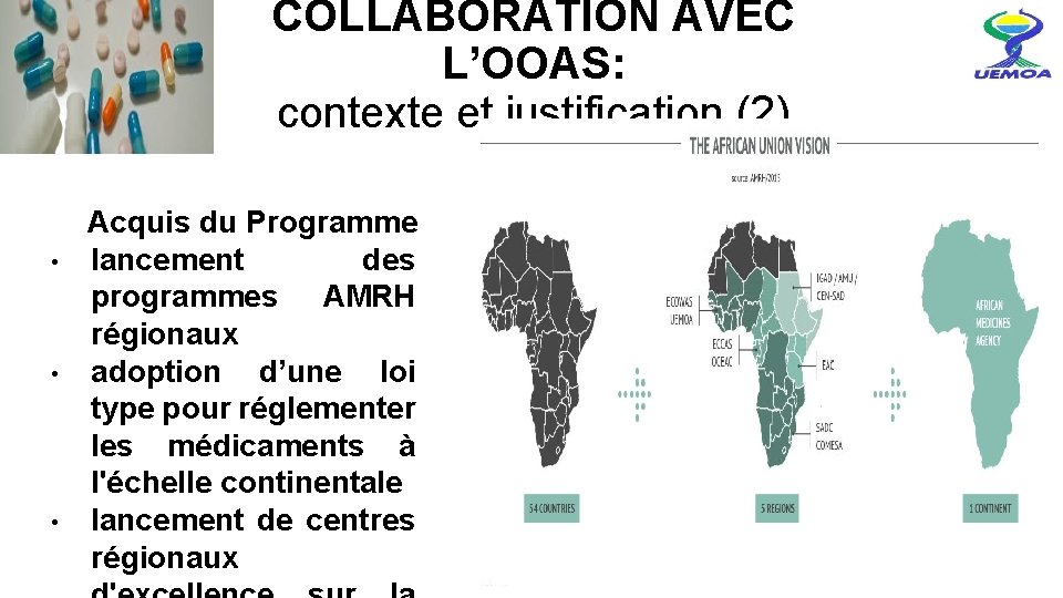 COLLABORATION AVEC L’OOAS: contexte et justification (2) • • • Acquis du Programme lancement