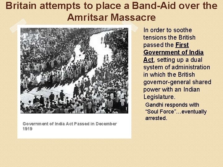 Britain attempts to place a Band-Aid over the Amritsar Massacre In order to soothe