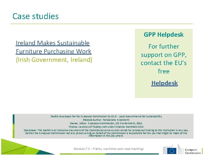Case studies Ireland Makes Sustainable Furniture Purchasing Work (Irish Government, Ireland) GPP Helpdesk For