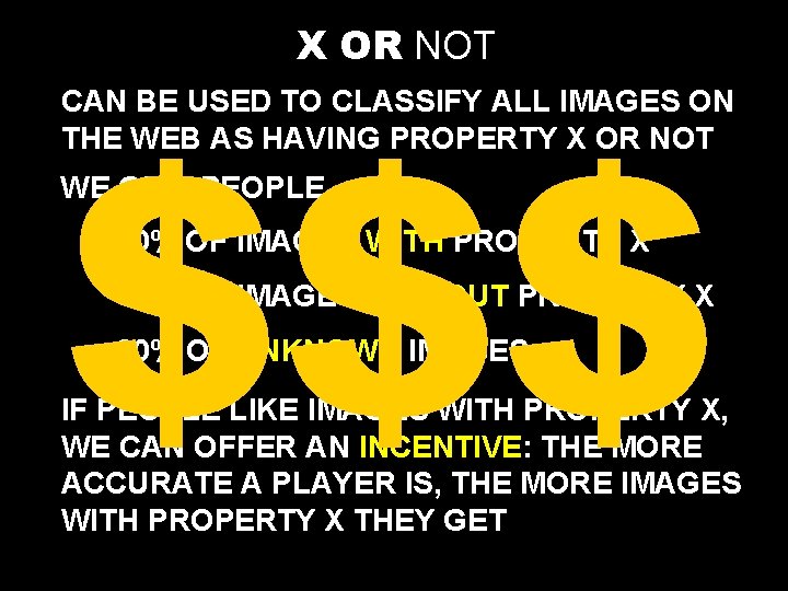 X OR NOT $$$ CAN BE USED TO CLASSIFY ALL IMAGES ON THE WEB