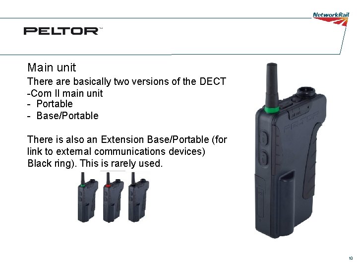 Main unit There are basically two versions of the DECT -Com II main unit