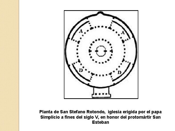 Planta de San Stefano Rotondo, iglesia erigida por el papa Simplicio a fines del