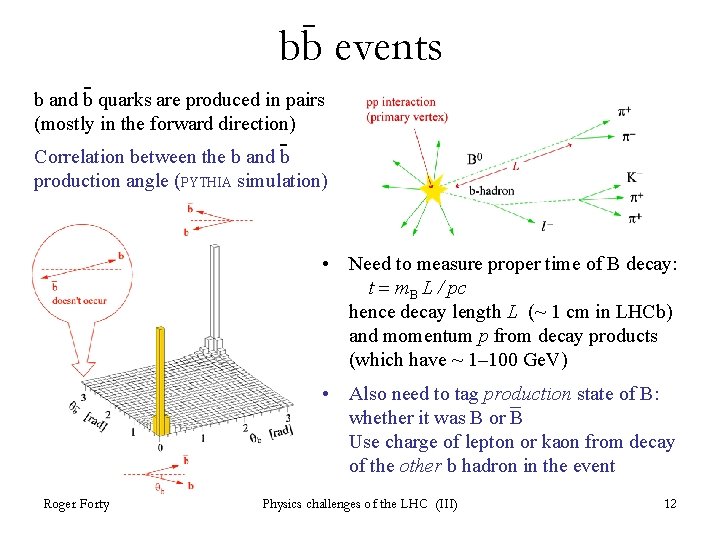 bb events b and b quarks are produced in pairs (mostly in the forward