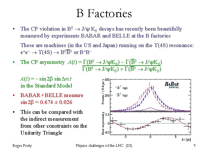 B Factories • The CP violation in B 0 J/ KS decays has recently B Factories • The CP violation in B 0 J/ KS decays has recently