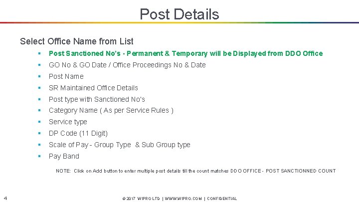 Post Details Select Office Name from List § Post Sanctioned No’s - Permanent &