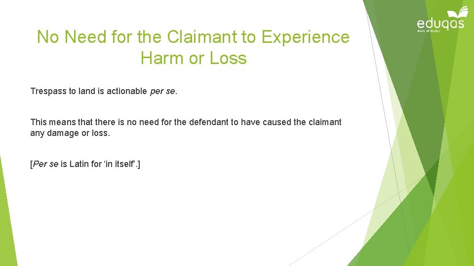 No Need for the Claimant to Experience Harm or Loss Trespass to land is