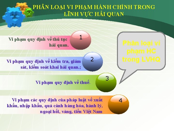 PH N LOẠI VI PHẠM HÀNH CHÍNH TRONG LĨNH VỰC HẢI QUAN Vi phạm