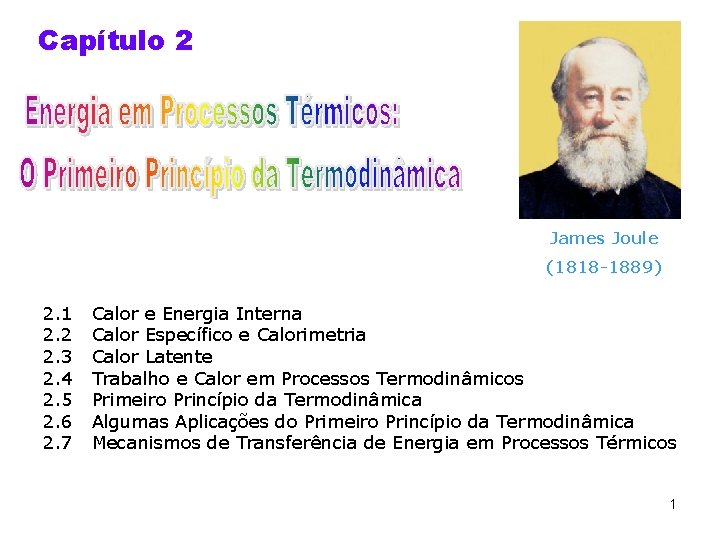 Capítulo 2 James Joule (1818 -1889) 2. 1 2. 2 2. 3 2. 4