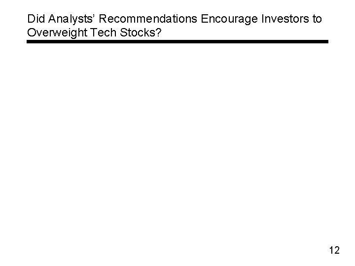Did Analysts’ Recommendations Encourage Investors to Overweight Tech Stocks? 12 