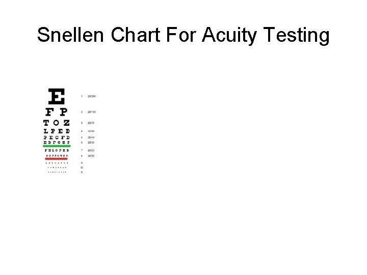 Snellen Chart For Acuity Testing 