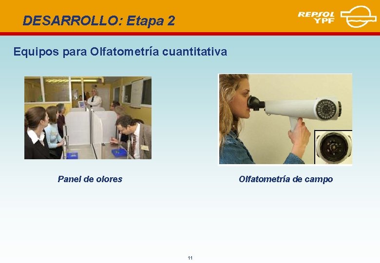 DESARROLLO: Etapa 2 Equipos para Olfatometría cuantitativa Panel de olores Olfatometría de campo 11