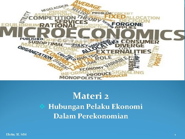 Materi 2 v Hubungan Pelaku Ekonomi Dalam Perekonomian Elistia, SE, MM 1 