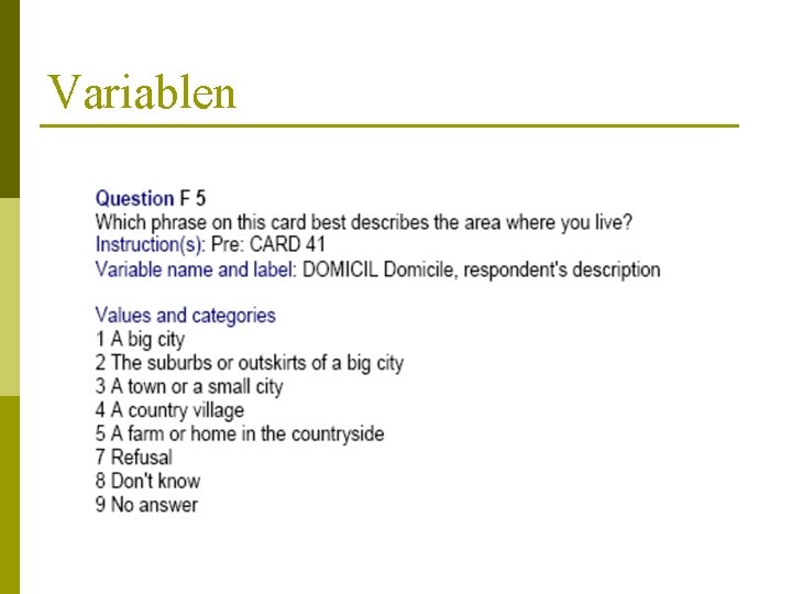 Variablen 