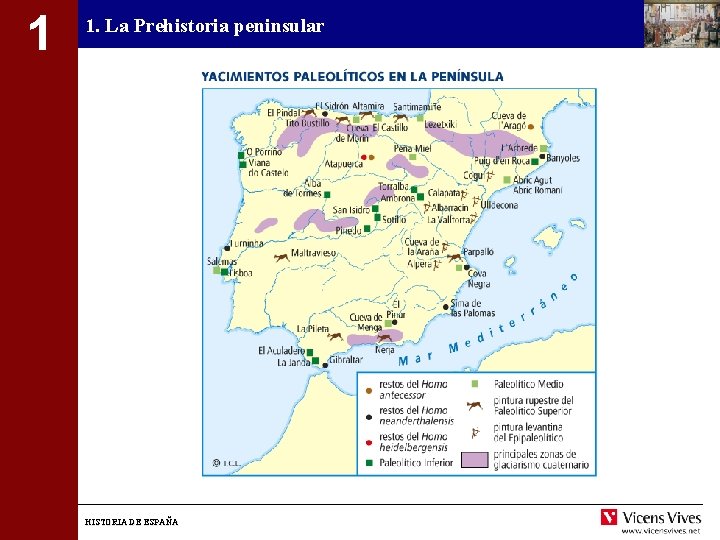 1 1. La Prehistoria peninsular HISTORIA DE ESPAÑA 
