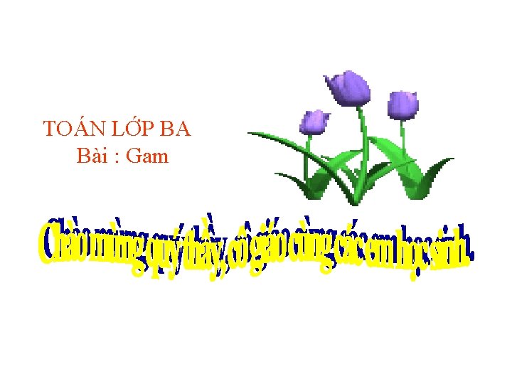 TOÁN LỚP BA Bài : Gam 