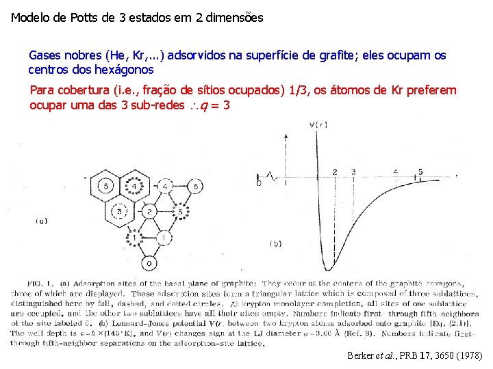 Modelo de Potts de 3 estados em 2 dimensões Gases nobres (He, Kr, .