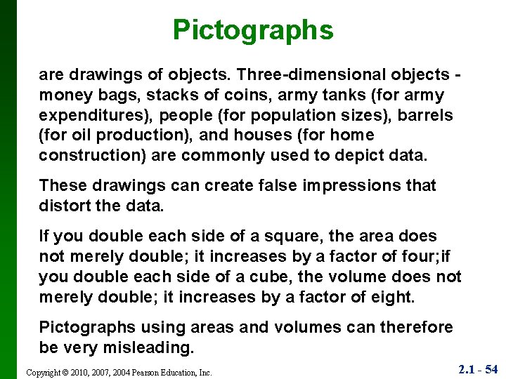 Pictographs are drawings of objects. Three-dimensional objects money bags, stacks of coins, army tanks