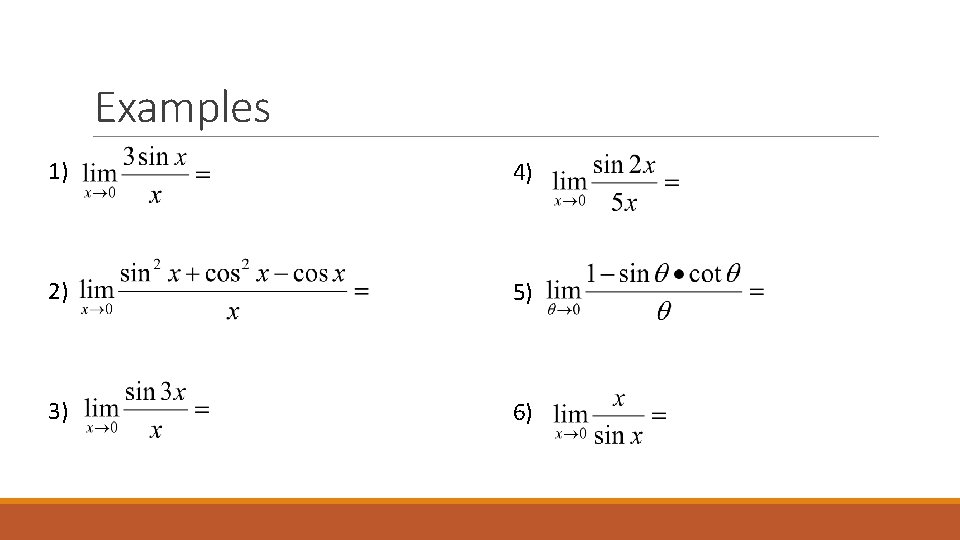 Examples 1) 4) 2) 5) 3) 6) 