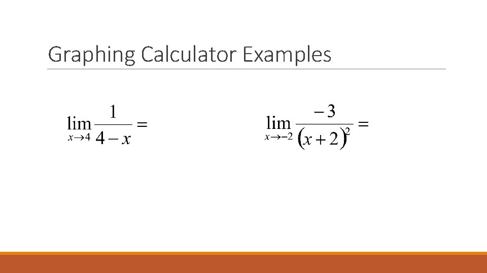 Graphing Calculator Examples 