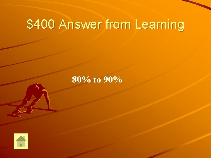 $400 Answer from Learning 80% to 90% 