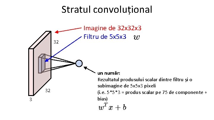 Stratul convoluțional 32 32 3 Imagine de 32 x 3 Filtru de 5 x